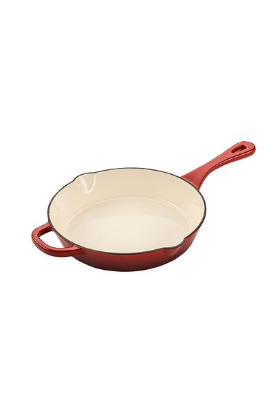 Crockpot® Frying pan, enameled cast iron, round, 25cm, red