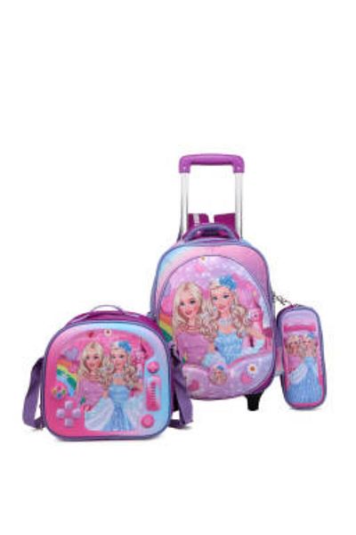 Generic STARGOLD 14-Inch Baby Trolley Backpack Set of 3 – Rolling Bag with Stylish Fabric