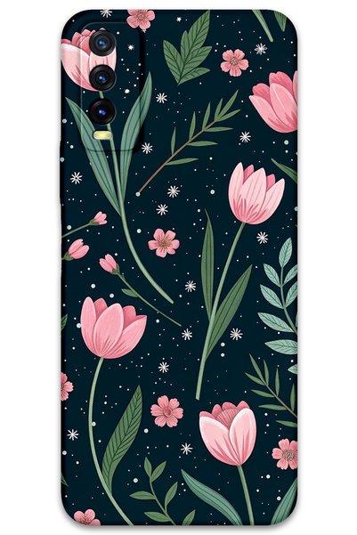 Gramaphone Vivo Y20S Compatible Flower Pattern Phone Case + Screen Protector ...