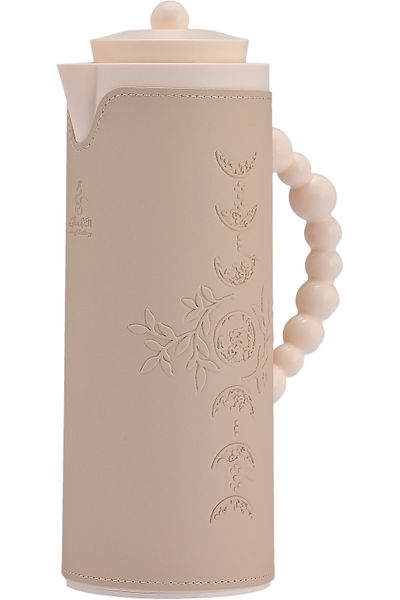 Alsaif Gallery Royal 7T Thermos, Alsaif Gallery, 1 Liter, Leather Covered, Moon Pattern, Glass Inner Reservoir, Pla