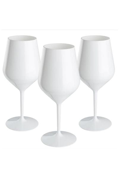 OEM Set 3 Wine Glasses Tritan, 470 ml, White, Polycarbonate, Reusable