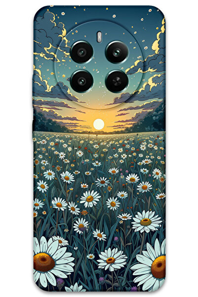 Gramaphone Realme 12 Pro Plus Uyumlu Çiçek Desenli Telefon Kılıfı + Ekran Koruyucu - 5792