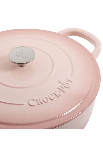 Crockpot® Enameled cast iron pot, 4.7L, round, powder pink