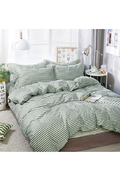 CHIRASO CHIRASO 4-Piece Bedding Set, Satin Cotton, Fitted Sheet 180x200 cm, 2 Pillowcases