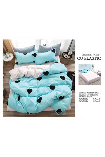CHIRASO CHIRASO 4-Piece Bedding Set, Satin Cotton, Fitted Sheet 180x200 cm, 2 Pillowcases