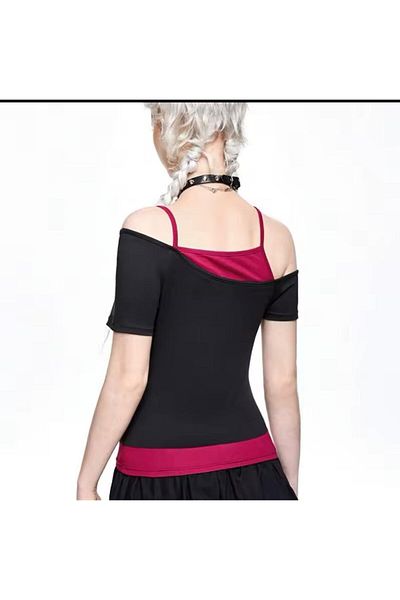 Peripeti Madonna Collar Oldskull Rock Together Strappy Blouse