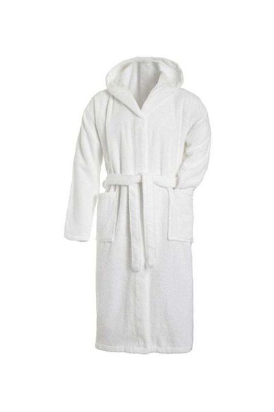 Generic Fabienne Hooded Terry Cotton Bathrobe White One Size