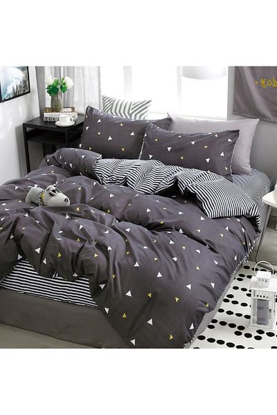 CHIRASO CHIRASO 4-Piece Bedding Set, Satin Cotton, Fitted Sheet 180x200 cm, 2 Pillowcases