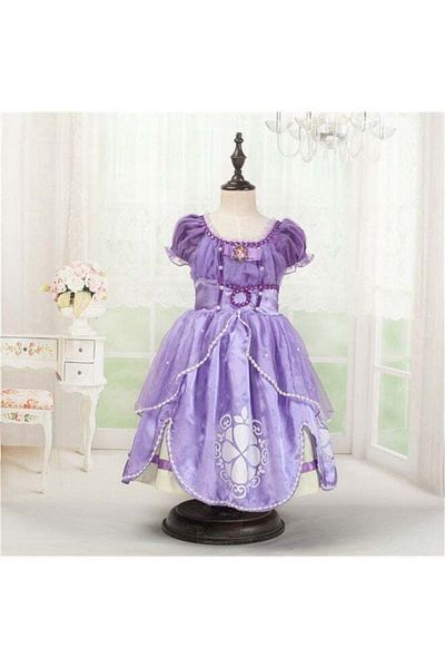 Generic HALAMODO Floral Halloween Party Tutu Dress Purple
