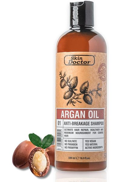 Skin Doctor Argan Oil Anti-Breakage Shampoo 500ml – Sulfate-Free, Hydrating, Anti-Aging Hair Care