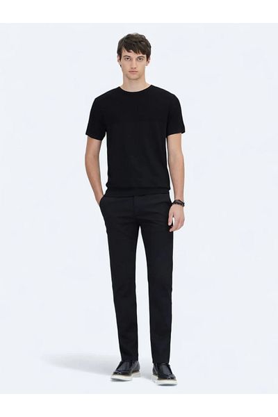 Kip Black Crew Neck Patterned Knitwear