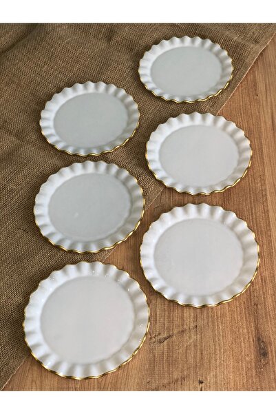 B&M Isabella Patterned Curved Dessert Plate 6 Pieces