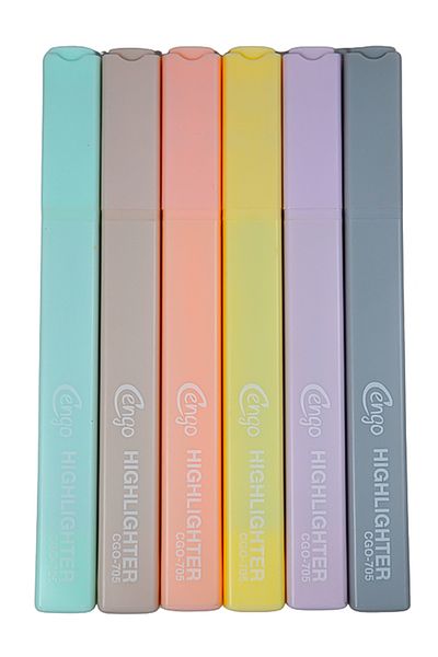 Cengo Square Type Highlighter Highlighter Morandi Colors Set of 6 Cgo705