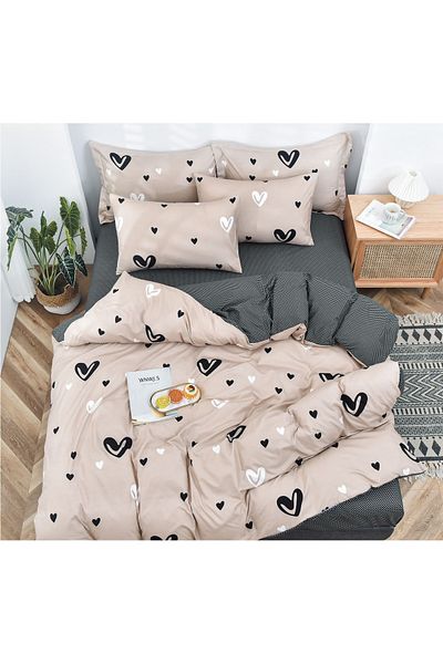 CHIRASO CHIRASO 4-Piece Bedding Set, Satin Cotton, Fitted Sheet 180x200 cm, 2 Pillowcases