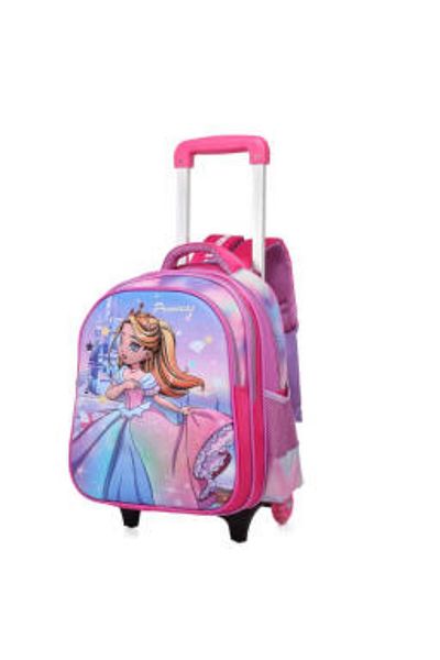 Generic STARGOLD 14-Inch Baby Trolley Backpack Set of 3 – Rolling Princess Bag, Pink
