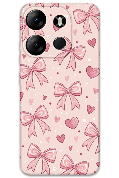 Gramaphone Tecno Spark Go 2023 Uyumlu Kurdele Desenli Telefon Kılıfı + Ekran ...