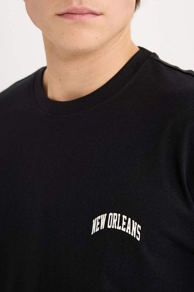 DeFacto Men's T-Shirt D5568Ax/Bk81 Black
