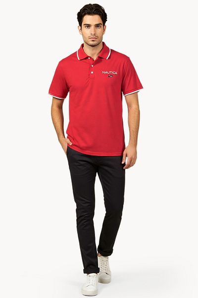 Nautica Basic Regular Fit Premium Cotton Logo Polo Shirt