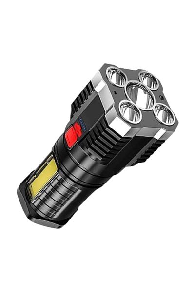 HOZRO Lanterna HOZRO, Cu LED, Reincarcabila, Multifunctionala, Impermeabila, cu Raza Lunga si Afisaj Bater