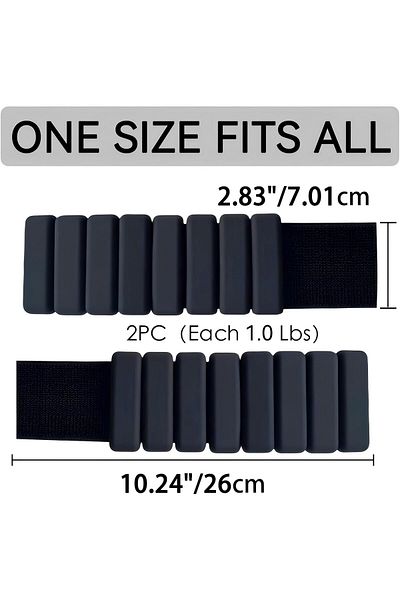 fulina Adjustable Weights,Elastic Band and Velcro,Use for Yoga,Pilates,Aerobics and Runing, pack of 2,2Lbs