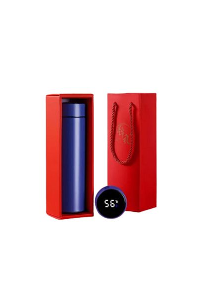 OEM Termos inteligent cu pereți dubli din oțel inoxidabil și afișaj LED, albastru, 500 ml