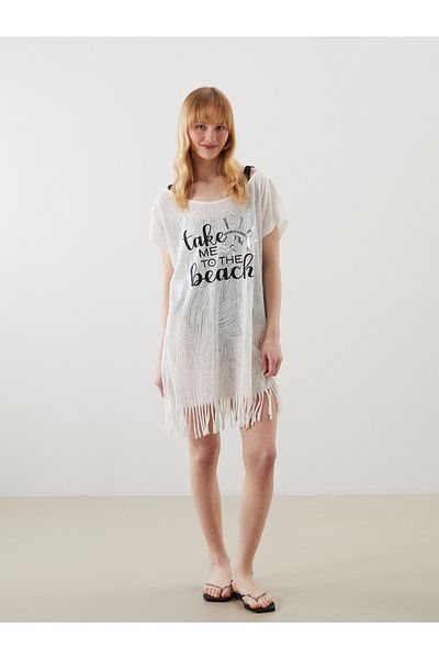 LC Waikiki Boat neck women's beach dress