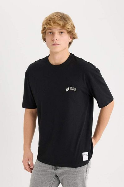 DeFacto Men's T-Shirt D5568Ax/Bk81 Black