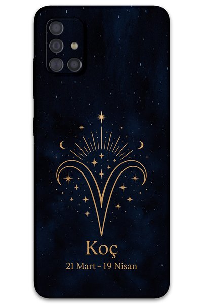 Gramaphone Galaxy A71 Compatible Aries Patterned Phone Case + Screen Protecto...