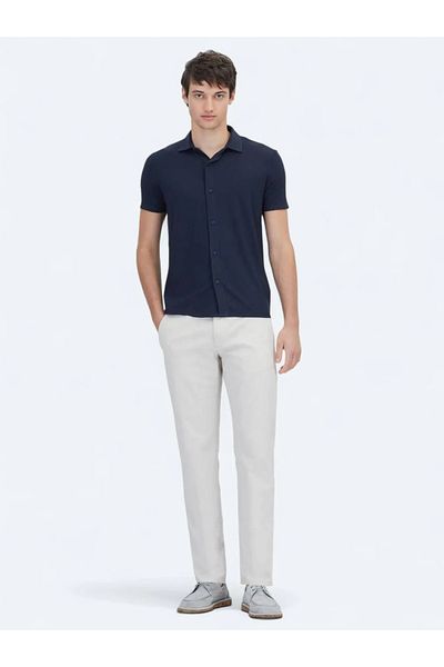 Kip Πουκάμισο Casual με μοτίβο Navy Blue με κανονική εφαρμογή