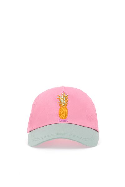 U.S. Polo Assn. Girl's Pink Pineapple Embroidered Hat 50312314-Vr041