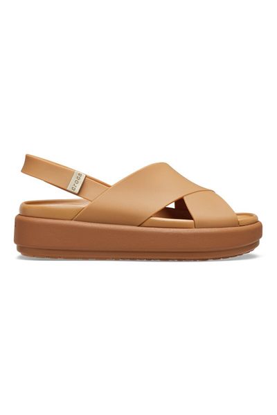 Crocs Brooklyn Luxe Cross Strap Sandals 38-39 Eu - W8 Us Brown - Tan/tan
