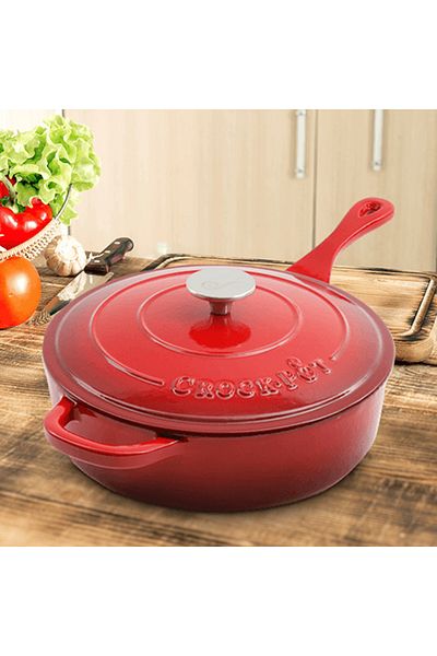 Crockpot® Enameled cast iron pot, 3.3L, round, red