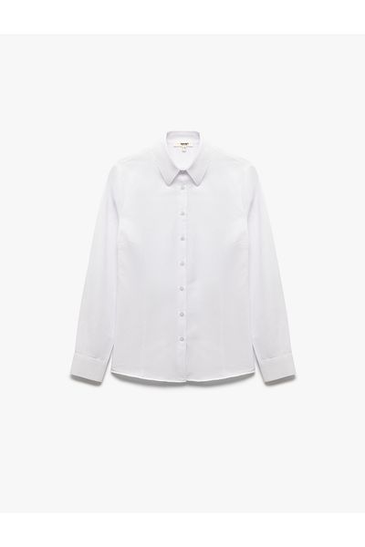 Koton Long Sleeve Classic Collar Button Poplin Shirt