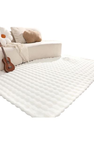 TodayShop Covor Nordic din Blană Artificială Design 3D Bubble, Extra Moale și Pufos