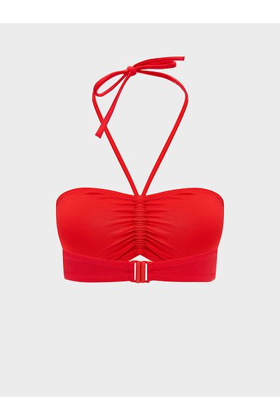 LC Waikiki Women's gathered bikini top with removable pads