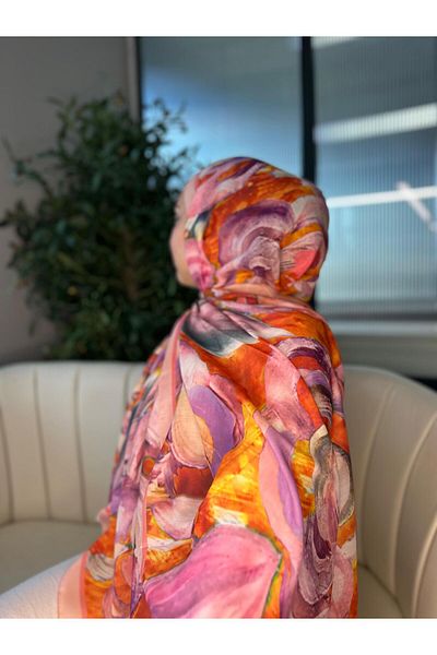 Oxygen Scarfs Magnolia Pattern Cotton Silk Shal-6203253
