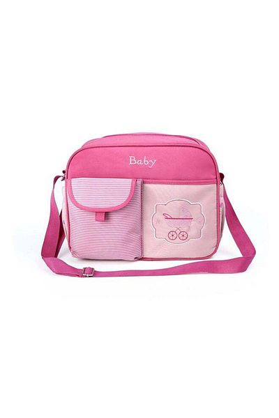 fulina Multi-Functional Mommy Diaper Bag,Nylon Fabric,One Shoulder,Large Capacity,Pink