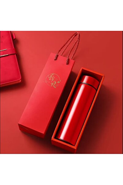 OEM Smart Thermos with Double Stainless Steel Walls and LED Display, Red, 500 ml