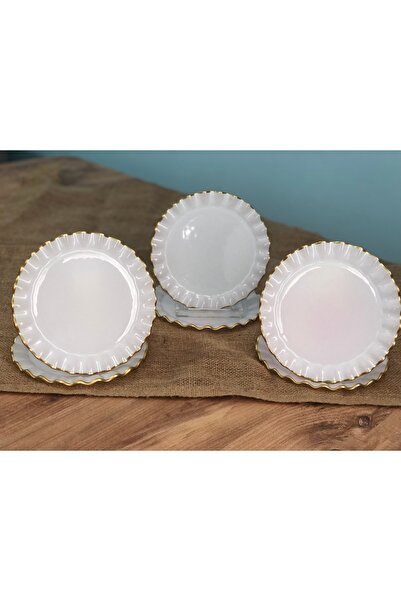 B&M Isabella Patterned Curved Dessert Plate 6 Pieces