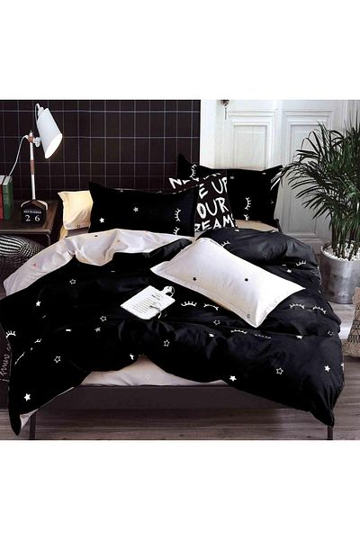 CHIRASO CHIRASO 4-Piece Bedding Set, Satin Cotton, Fitted Sheet 180x200 cm, 2 Pillowcases