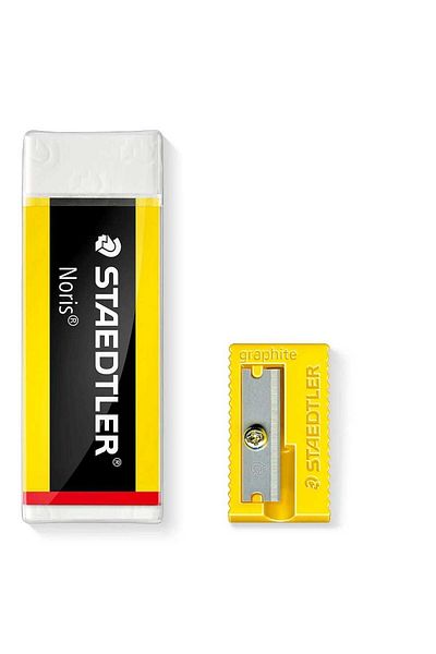 Staedtler Sharpener and eraser set, Staedtler, yellow, 526-N-S1BK