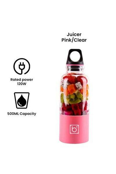 HALAMODO Mini Rechargeable Cup Juicer FH-AL-MDL-18 Pink/Clear