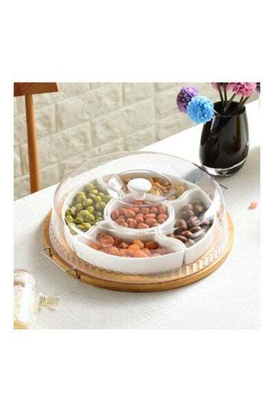 HALAMODO Candy Snack Plate Ceramic Fruit Platter Tray Multicolour
