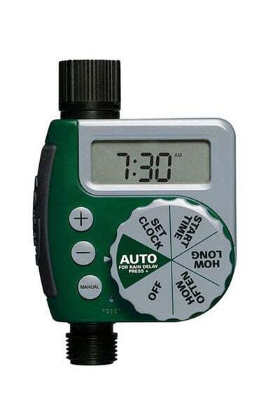 HALAMODO Single Outlet Programmable Hose Faucet Timer Green/Grey 6.7 x 3.1 x 10.2inch