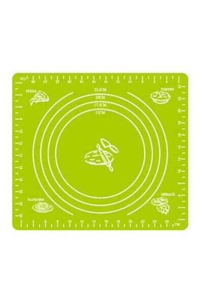 HALAMODO حصيرة خبز سيليكون خضراء/بيضاء 29×26 سم