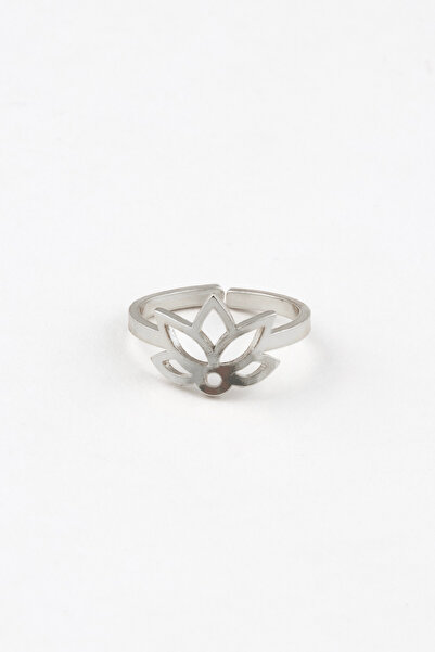 Sortie Aksesuar Lotus Çiçek Figürlü Boyu Ayarlanabilir Paslanmaz Çelik Yüzük