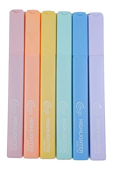 Cengo Square Type Highlighter Highlighter Candy Colors Set of 6 Cgo701