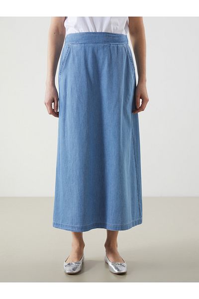 LC Waikiki Elastic Waist A-line Women's Jean Skirt