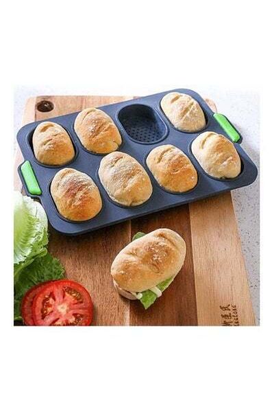 HALAMODO Silicone Muffin Cupcake Baking Pan Black one size