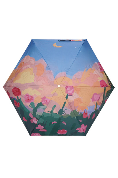 Wexta Uv 50 Korumalı Desenli 90 Cm 6 Telli Çanta Boy Şemsiye Çok Renkli